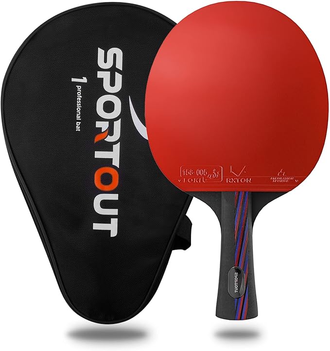 Sportout Ping Pong Paddle, Professional Table Tennis Racket with Case, Table Tennis Paddles for Advanced Training and Tournament