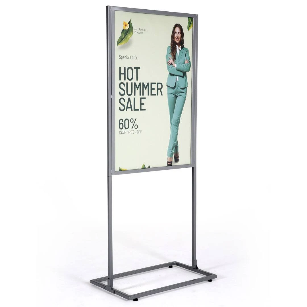 M&t Displays Metal Eco Info Board, Silver 24x36 Inches Slide-In Poster Sign ...