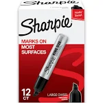 Sharpie King Size Permanent Marker Chisel Tip Black Dozen (15001A)