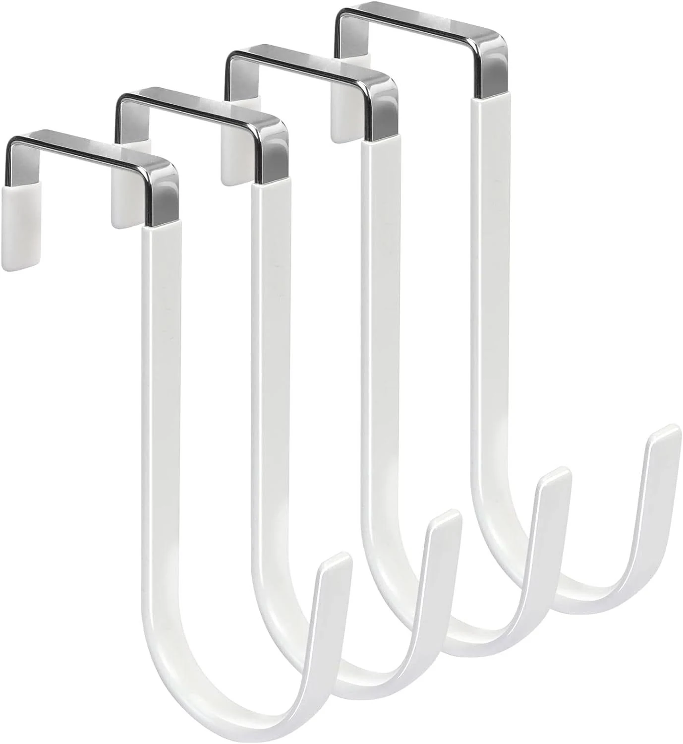 FYY Over the Door Hooks, 4 Pack Door Hangers Hooks with Rubber Prevent Scratches