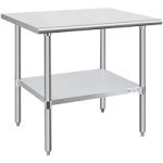 Hally Stainless Steel Table for Prep &amp; Work 30 x 36 Inches, NSF Commercial He...