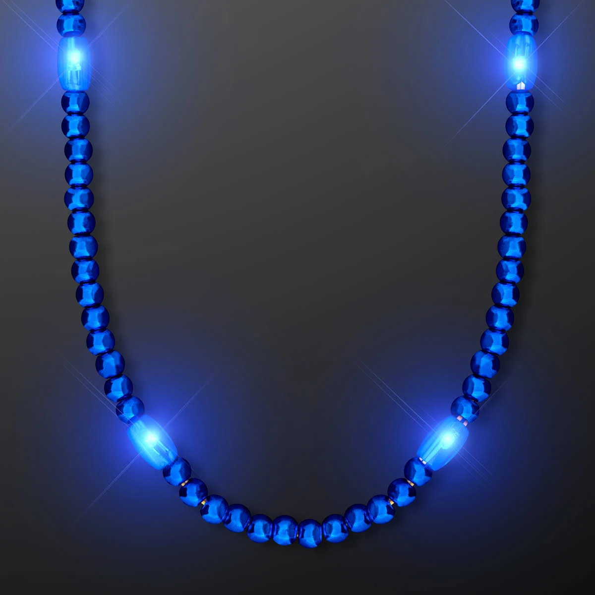 Light Up Electric Blue Mardi Gras LED Beads