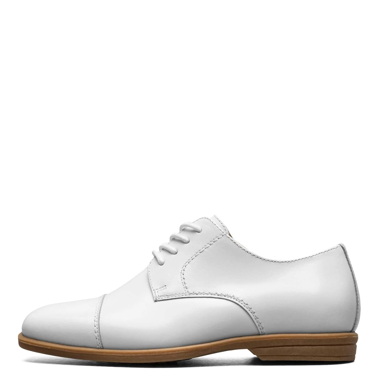 Boy&#039;s Florsheim, Reveal Cap Toe Oxford JR – SZ 6 - 16599-100 White - Church