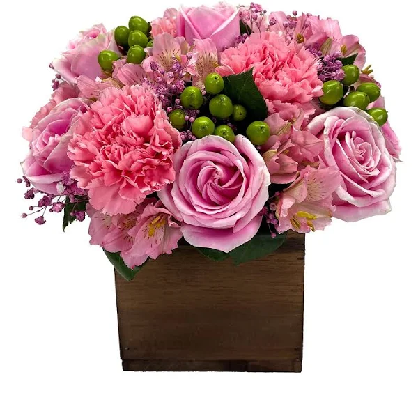 Tickled Pink by Arabella Bouquets with Free Elegant, Hand-Blown Glass Vase (Fresh ...