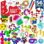 56 Pack Fidget Toys Party Favors Set Gifts for Kids Adults Autism ADHD Stress Relief Stocking Stuffers Sensory Pop It Autistic Bulk Boys Girls Pinata Filler Goodie Bag Treasure Box Classroom Prizes