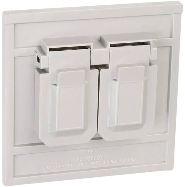 Leviton 4986-GY 1-Gang Duplex Device Wallplate Cover