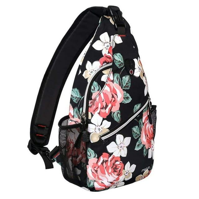 Mosiso Polyester Sling Bag Backpack Travel Hiking Outdoor Sport Crossbody Shoulder Bag Multipurpose Daypack for Women Men, National Style, Adult