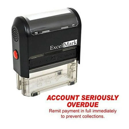 Account Seriously OVERDUE - Self Inking Bill Collection Stamp in Red Ink