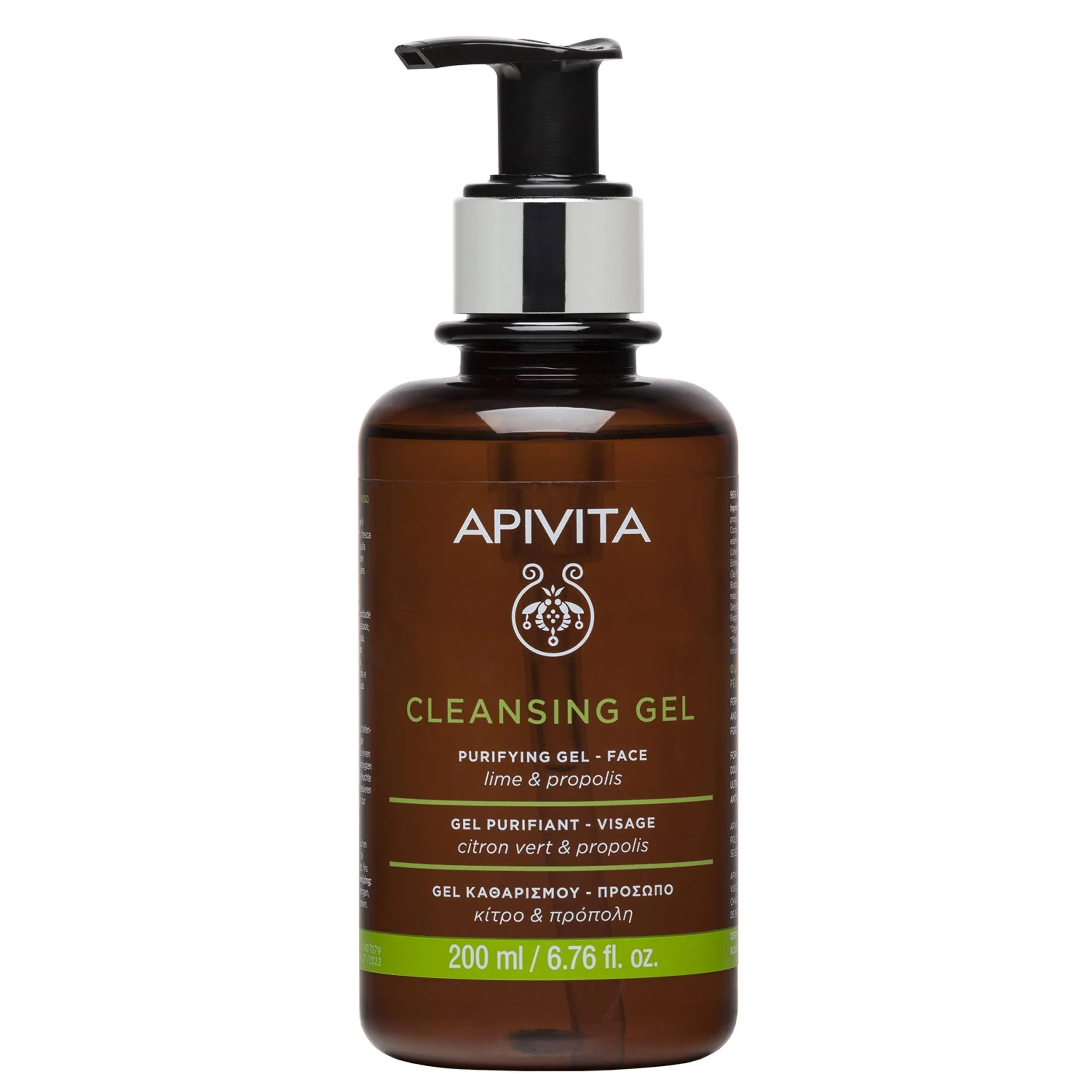 APIVITA Purifying Facial Cleanser for Oily to Combination Skin, Deep Cleansing Face Wash that Balances Oiliness, Provides Mild Antiseptic Action, Revitalizes, Anti-Pollution Action 6.76 Fl Oz