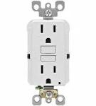 15 Amp 125-Volt Duplex Self-Test Slim GFCI Outlet, White (4-Pack)