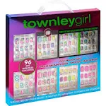 Townley Girl 96 Pcs Press-On Nails Including 3D and Glow-In-Dark Artificial False Nails Set for Tweens with Pre-Glue Full Cover Acrylic Nail Tip Kit, Great for Gifts, Parties, Sleepovers and Makeovers