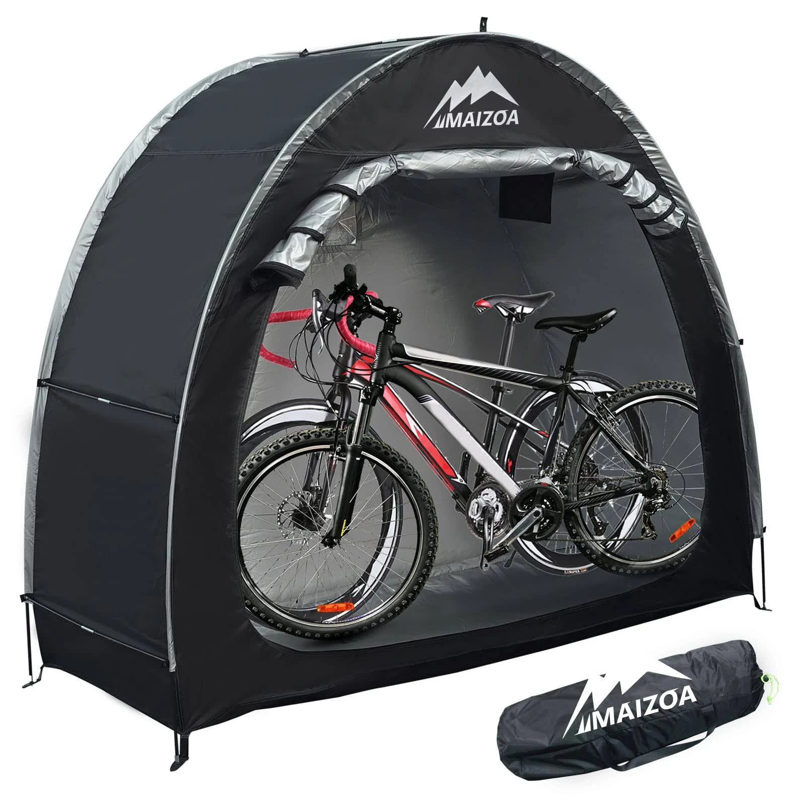 MAIZOA Outdoor Bike Covers Storage Shed Tent,210D Oxford Thick Waterproof Fabric,Outdoor Aluminum Alloy Bracket Bicycle Storage Shed, Neat Tent