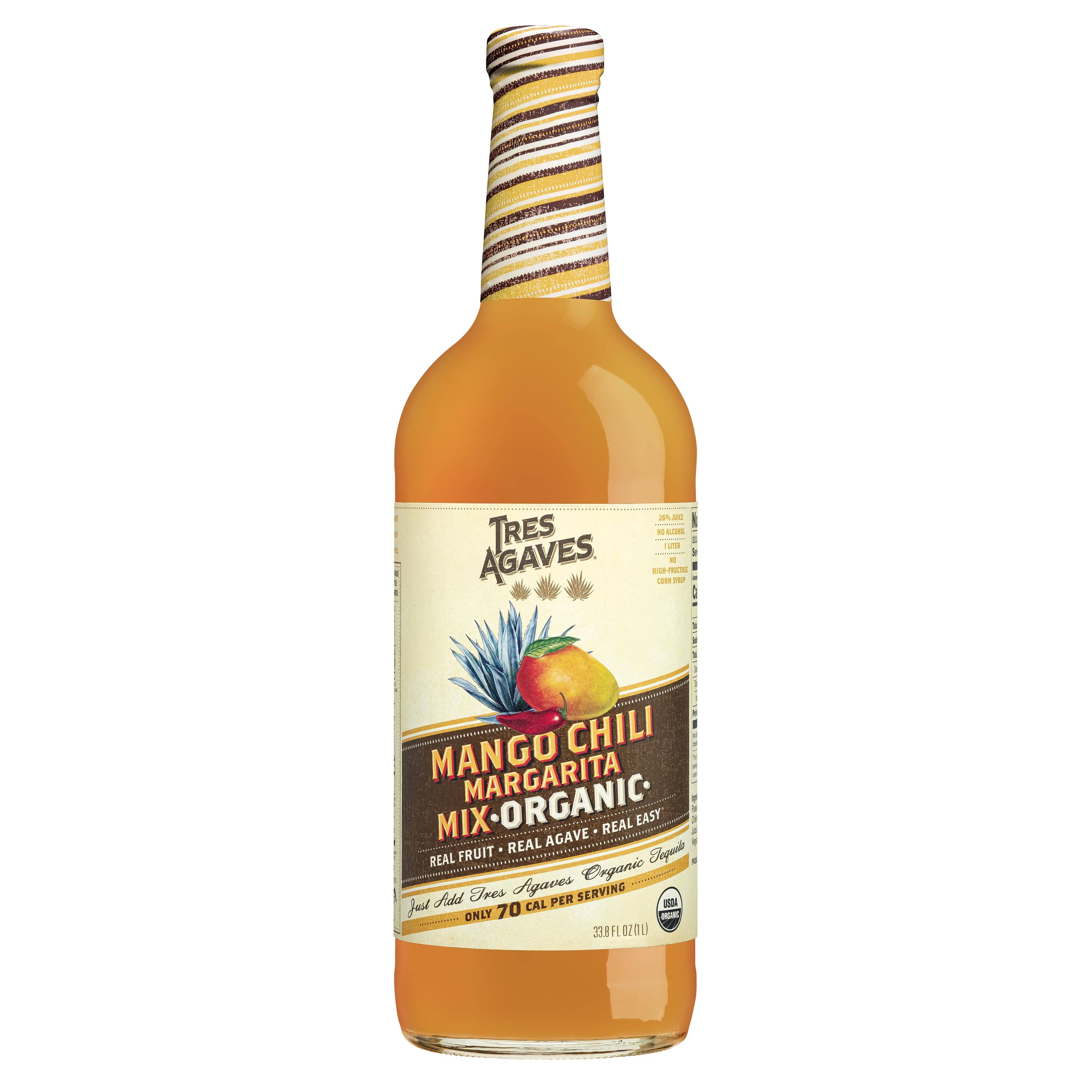 Tres Agaves Margarita Mix, Organic, Mango Chili - 33.8 fl oz