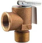 Watts 3/4 in. FPT in. X 3/4 in. MPT Brass Boiler Pressure Relief Valve