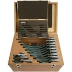 Mitutoyo 103-908-40 Outside Micrometer Set with Standards, 0-12" Range, 0.0001" Resolution, 12 Pieces