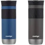 Contigo Byron 2.0 SNAPSEAL 20oz Stainless Travel Coffee Mug Sake/Blue Corn 2 Set