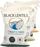 Clear Creek Lentil Pack: Green, Red, Black Lentils Case 3 - 4 LBS