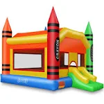 Crayon Inflatable Bounce House with Slide and Air Blower - Cloud 9