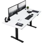 Vivo Electric 71 x 30 Stand Up Desk, White Dry Erase Table Top, Black Frame