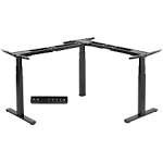 Vivo Black Electric Motor Height Adjustable Corner 3 Leg Standing Desk Frame