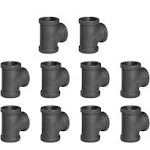 Pipe Fitting Tee DN15 Threaded Cast Black Malleable Iron for Steampunk Vintag...