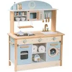 ROBUD Wooden Play Kitchen Set for Kids Toddlers, Toy Kitchen Gift for Boys Girls, Age 3+