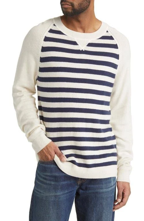 "Lucky Brand Men's Cloud Soft Stripe Raglan Sweater"