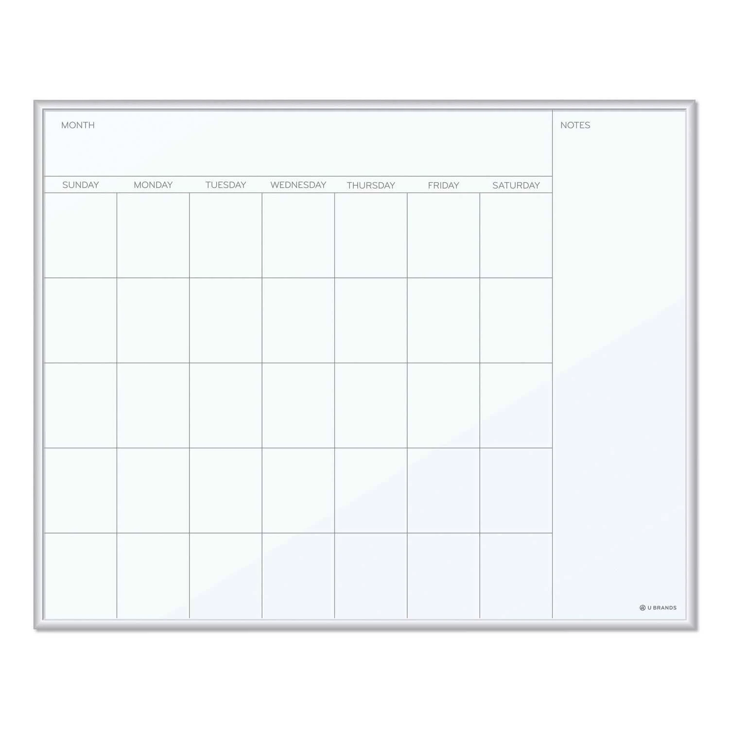 U Brands Magnetic Dry Erase One Month Calendar Board, White, Each (UBR361U0001)