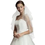 HEREAD 2-Tier Wedding Veil Waist Length Short Bride Hair Accessoies Bridal Tu...