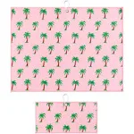 Pink Palm Trees Print Premium Set of 2 Microfiber Golf Towel