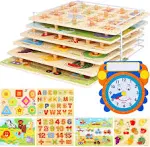 Asher & Olivia Wooden Toddler Puzzles and Rack Set