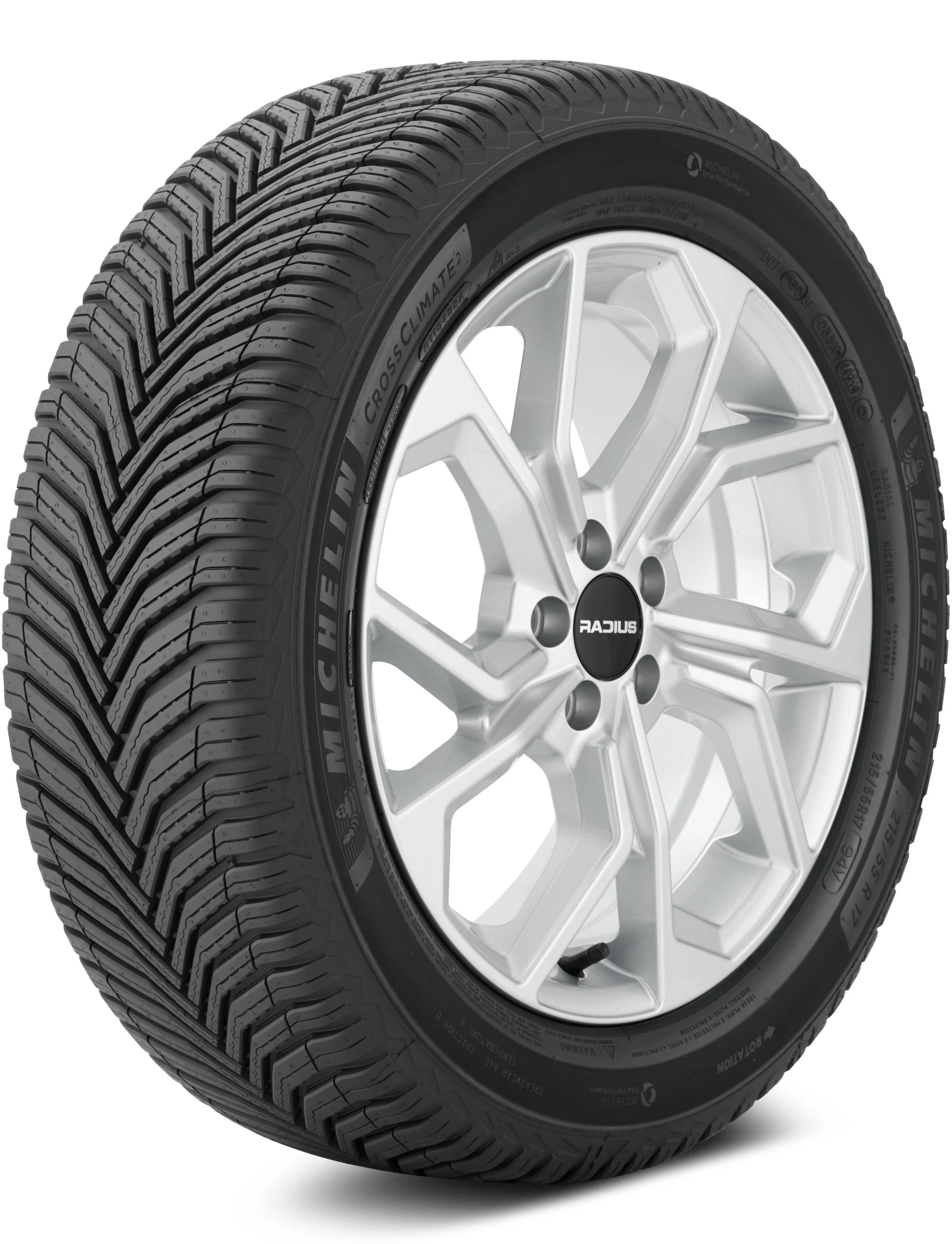 Michelin CrossClimate2 All-Season 255/45R19/XL 104V Tire Fits: 2010-19 Ford Taurus SEL, 2020 Volkswagen Tiguan Highline