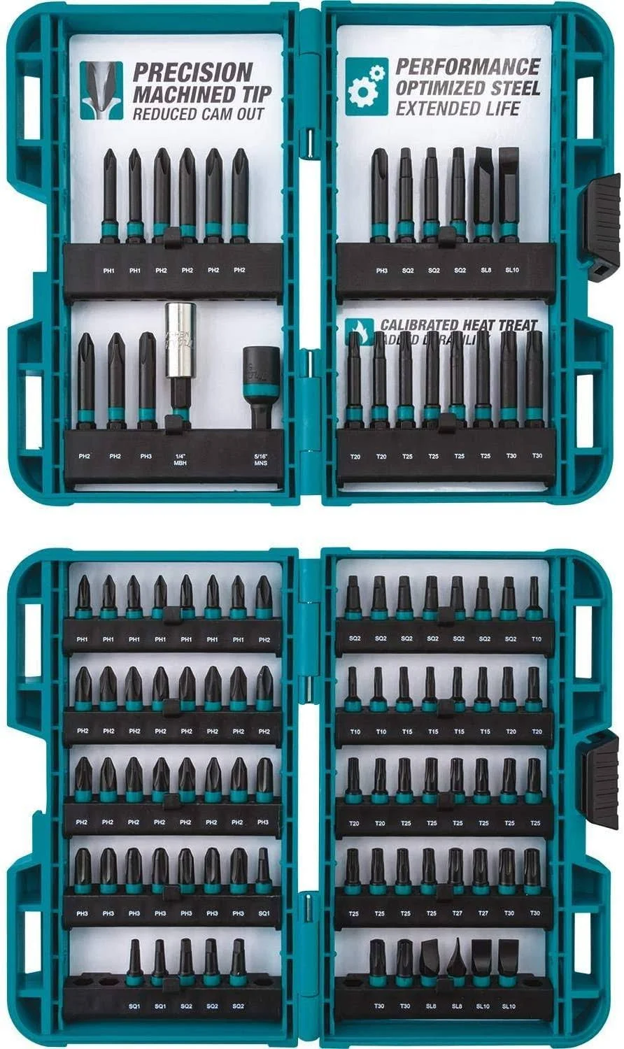 Makita Interlocking Modular Tool Case - Medium with ImpactX™ 100 Pc. Driver Bit Set