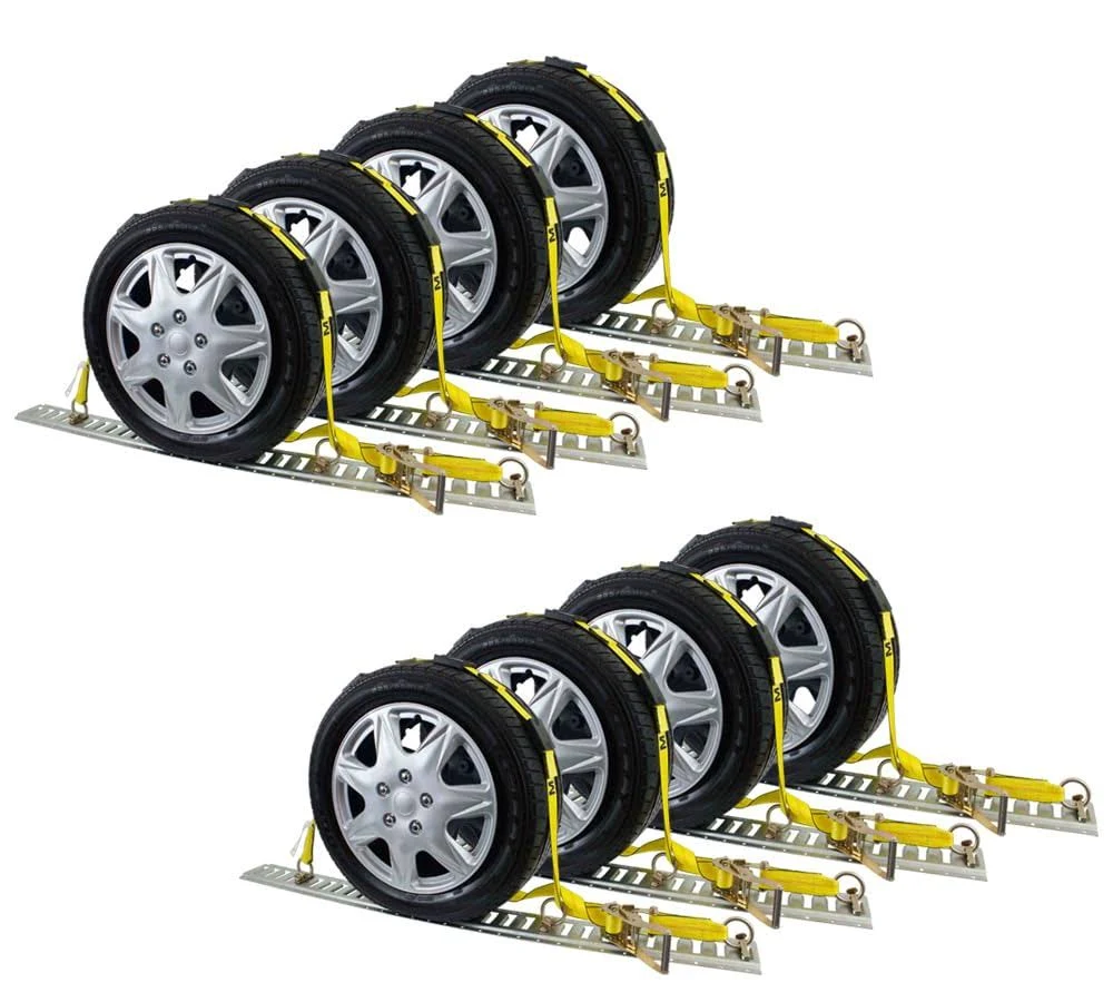 (8 Pack) Over the Tire Wheel Strap w/ E-Track Fittings 2&#034; x 10&#039;, WLL 3333 Lbs