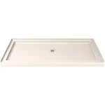 DreamLine DLT-1132602-22 SlimLine 32 in. D x 60 in. W x 2 3/4 in. H Right Drain Single Threshold Shower Base in Biscuit