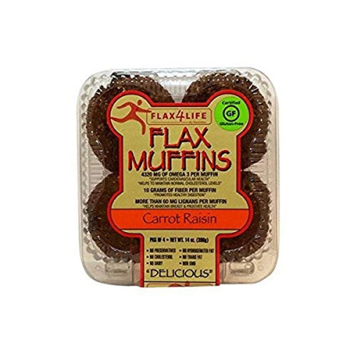 Flax4life Carrot Raisin Muffin  14 Ounce -- 6 per case.