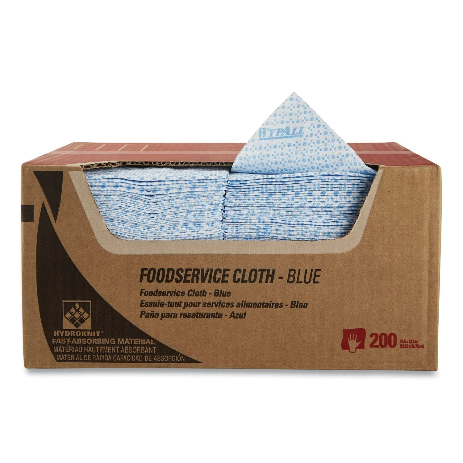 WypAll Critical Clean Foodservice Cloths (51636), Quarterfold, Blue Cloths, 1 Box, 200 Sheets