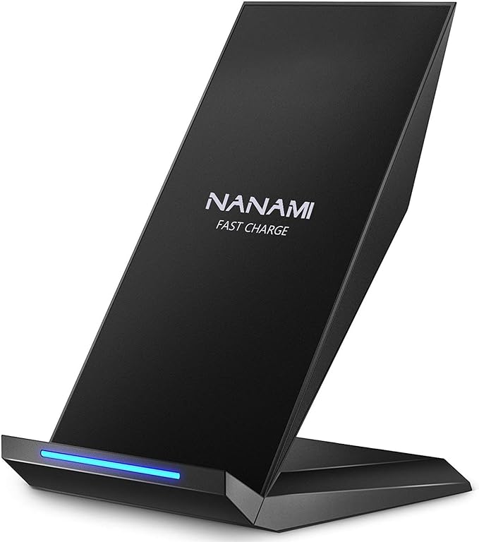 Fast Wireless Charger, NANAMI 15W Qi Certified Wireless Charging Stand Compatible iPhone 16/15/15 Pro/15 Plus/15 Pro Max/14/14 Pro/13/12, for Samsung Galaxy S24/S23/S22/S21/S20 and Qi-Enabled Phone