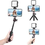 Ulanzi Smartphone Vlogging Kit with Adjustable Handle Grip, Mini Tripod, Dimmable LED Light - YouTube, Tik Tok, Vlogging Equipment for iPhone