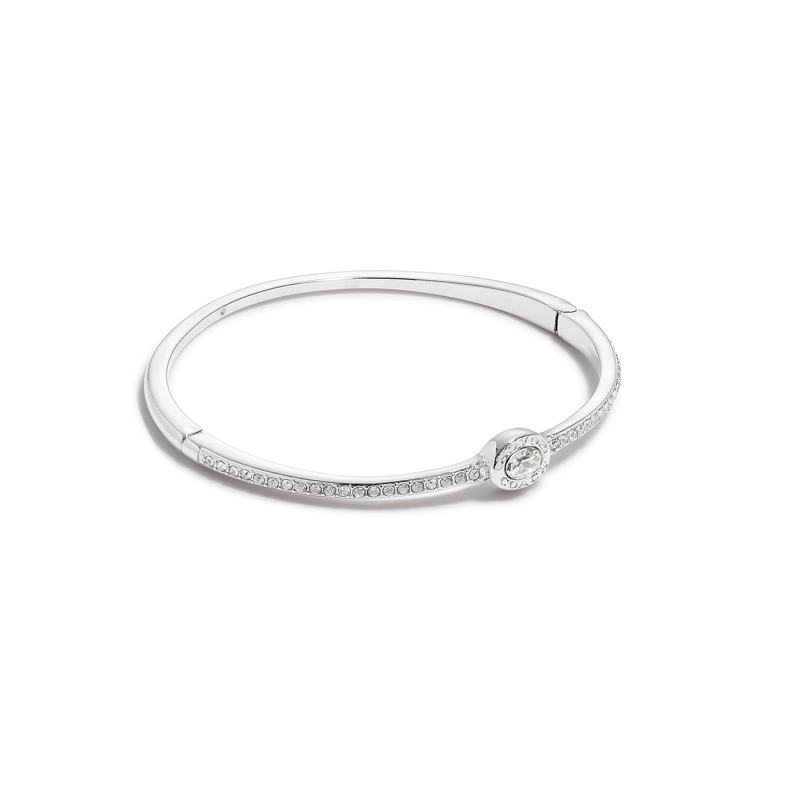 Coach Signature Logo Pave Hinged Bangle Bracelet