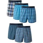 Hanes Men's Yarn Dyed Plaid Boxers 5-Pack