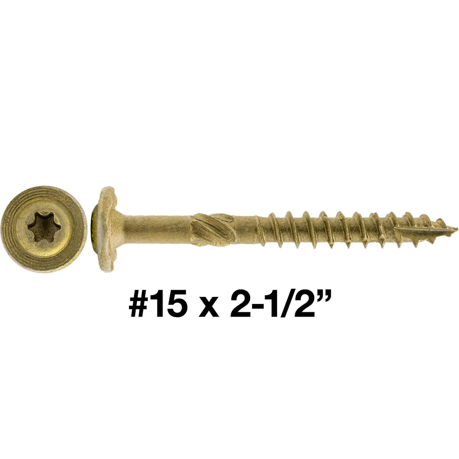 #15 x 4" Construction Lag Screw Exterior Coated Torx/Star Drive Heavy Duty STRUCTURAL Lag Screw Far Superior to Common Lag Screws - Modified Truss