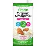 Orgain Organic Protein Almond Milk Unsweetened Vanilla