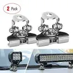 LED Light Bar Mounting Bracket, Nilight 2PCS Universal Adjustable Pillar Hood Led Work Light Mount Bracket Clamp Holder for Off Road Jeep Truck SUV Installing Without Drilling, 2 Years Warranty