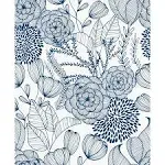 Nuwallpaper Navy Secret Garden Peel & Stick Wallpaper