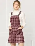 Women&#039;s Plaids Adjustable Strap Knee Suspender Dress