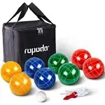 ropoda 90mm Bocce Ball Set with 8 Balls, Pallino, Case and Measuring Rope... 