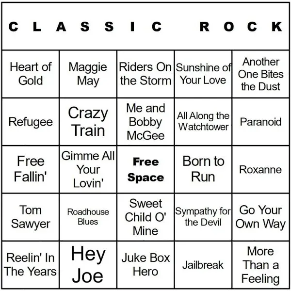 Bangin' Meats CardTunz 100 Music Bingo Cards Printed and Laminated Many Music Types Available (Motown) Motown Motown Motown