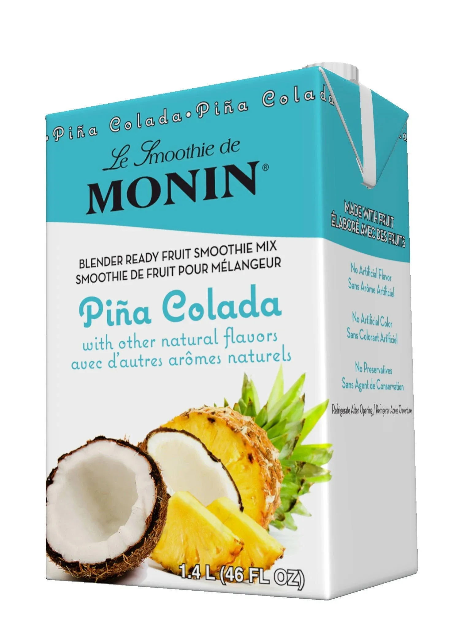 Monin Pina Colada Fruit Smoothie Mix, 46 fl Oz/1.4 L