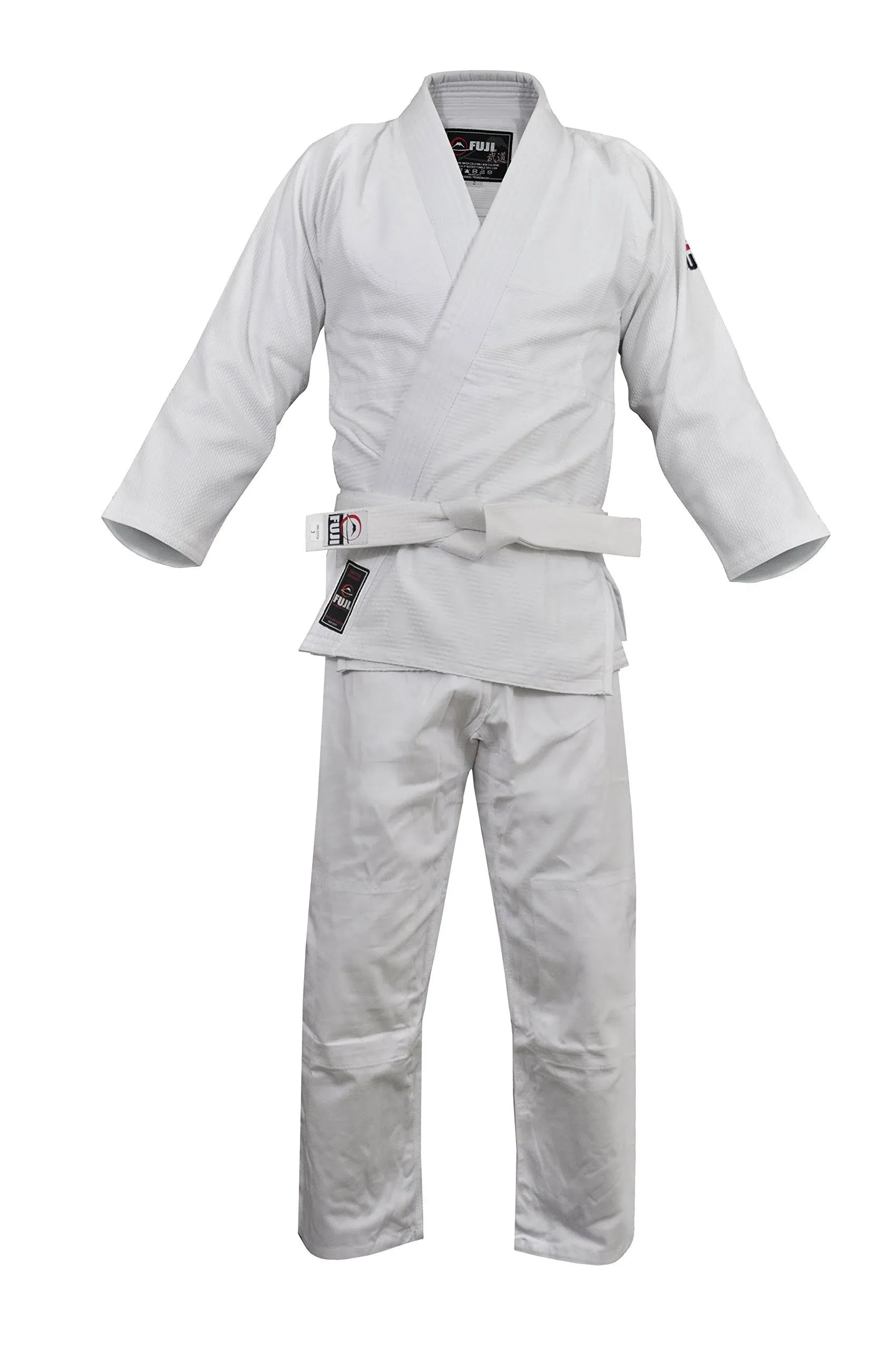 FUJI Single Weave Judo Uniform, White, Size 0000